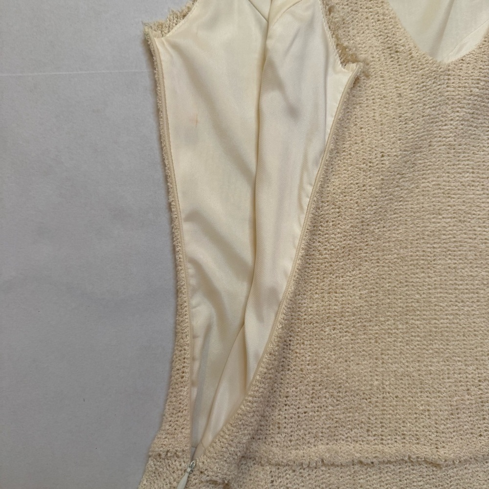 Zara Woman’s Small Knit Cream Textured Mini Dress - Picture 6 of 10